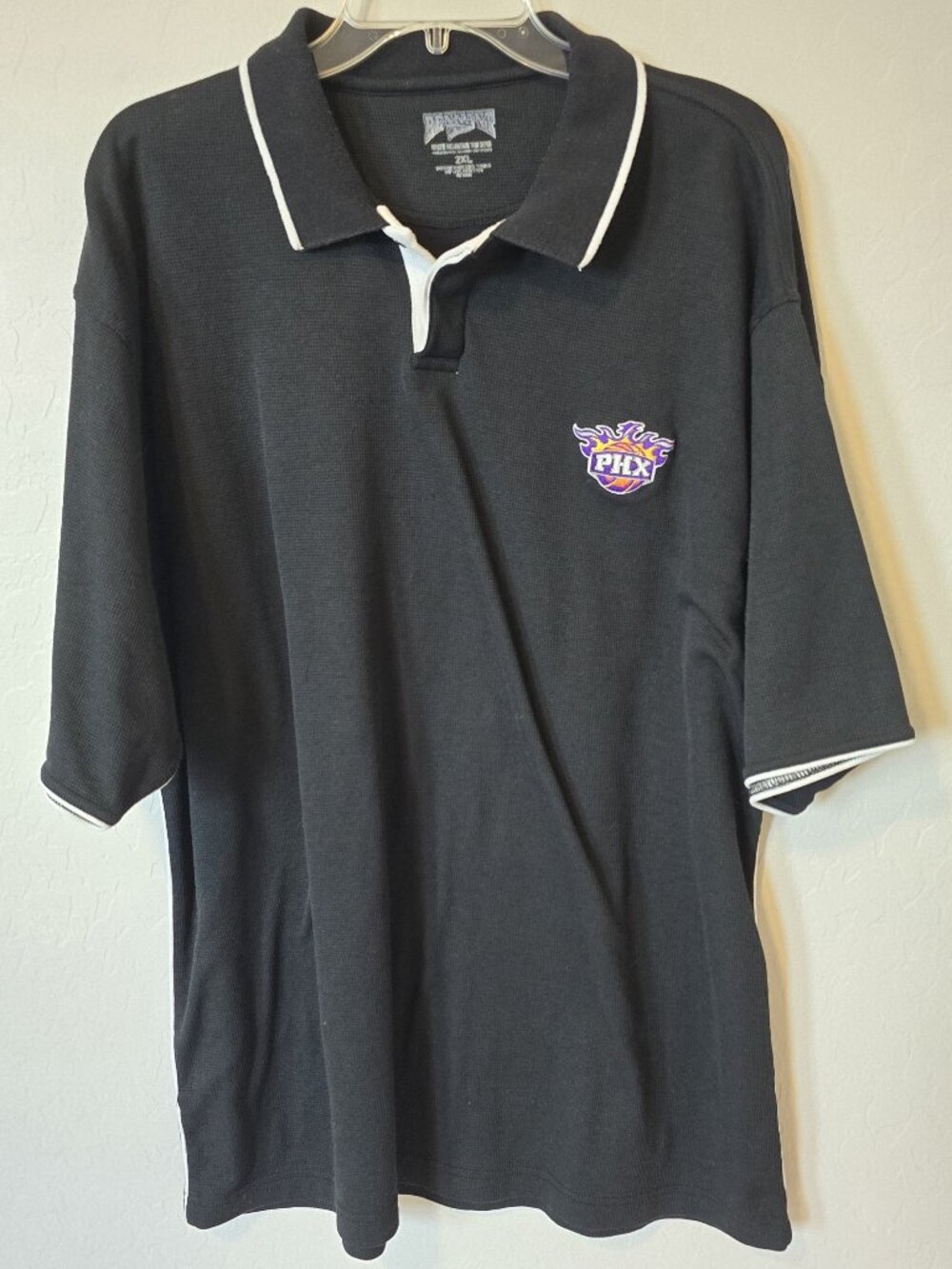 Pennant Polo Shirt Men's 2XL Black Embroidered PHX Basketball